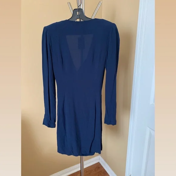 Maje | Dark Blue Faux Wrap Dress NWT - Picture 8 of 13